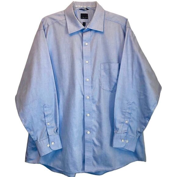 Chaps by Ralph Lauren Non Iron Classic Fit Dress Shirt in Light Blue Men’s XL - Picture 2 of 8